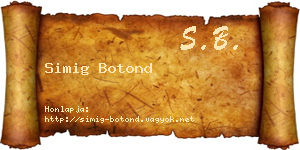 Simig Botond névjegykártya